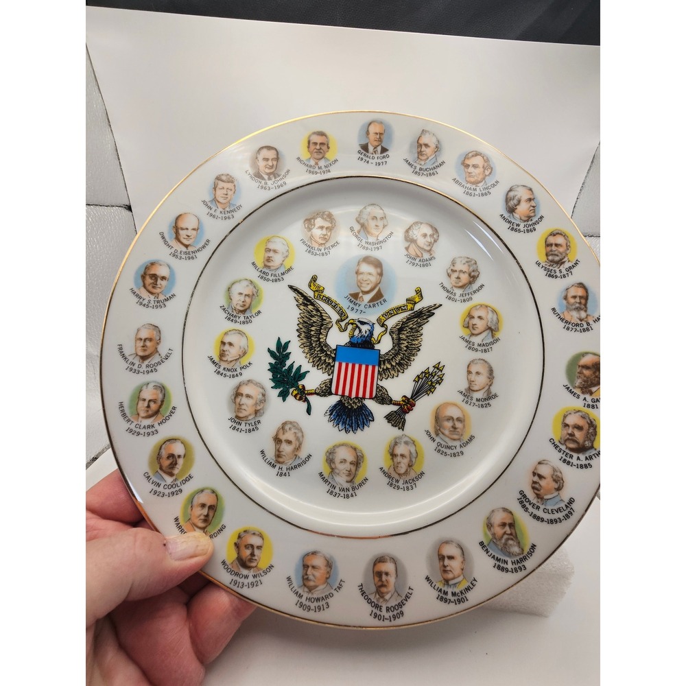 Vintage US Presidents Pitcher & Plate Set Chadwick-Miller 1965 America 250th